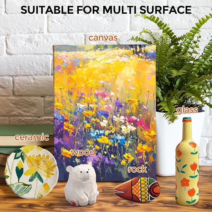 15 Colors Large Acrylic Paint Set (16.9 oz,500 ml), Bulk Acrylic Paint Non-Toxic Art Painting Supplies on Multi Surface Pumpkin Canvas Wood Craft Fabric Rock for Artist Kids with Color Wheel