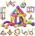 Contixo ST2 Kids Magnetic Stix Stick 68 PCs 3D Building Blocks STEM Construction Playboards Creativity, Imagination, Recreational, Educational for Children Toddler, 3+ Year Old Boys and Girls