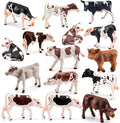 LC JoyCre Cows Figure Toys 15PCS Calves Figurines Set for Toddlers Realistic Holstein Cow Figures for Kids Simmental Cows Swiss Calf Highland Calf Figurine Birthday Cake Topper