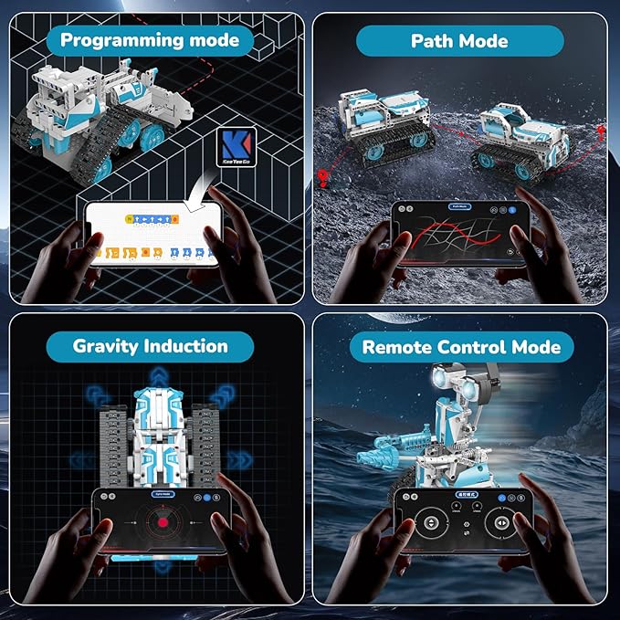 Robot Building Kit with APP/Remote Control STEM Gifts for Boys Age 6-16,Technic Coding Robotic Toys for Kids Birthday, Buildable 5in1 Models with 720 Pieces