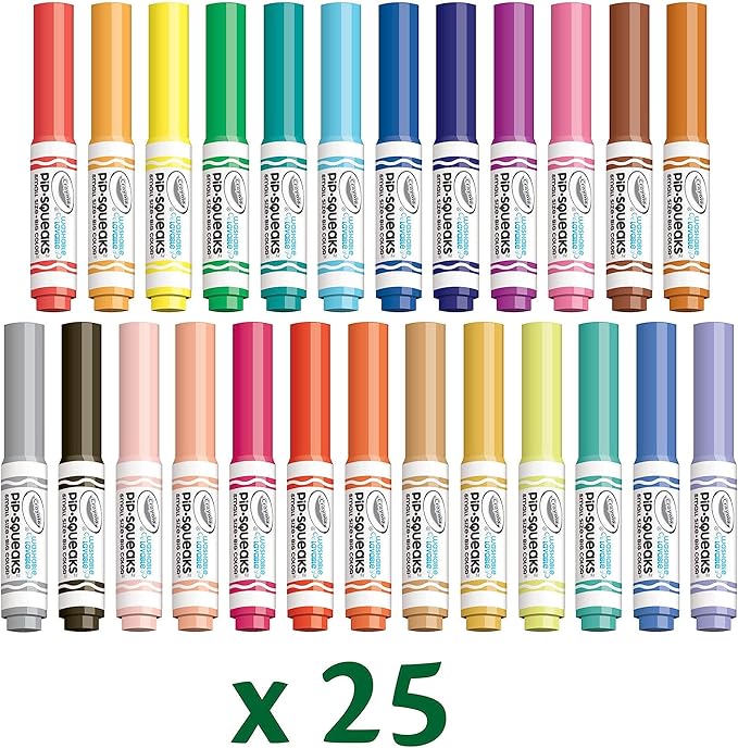 Crayola Pip-Squeaks Washable Marker Set (65ct), Holiday & Christmas Gifts for Kids, Coloring Set, Art Supplies for Kids, Drawing & Craft Kit, Travel Activity, 4+