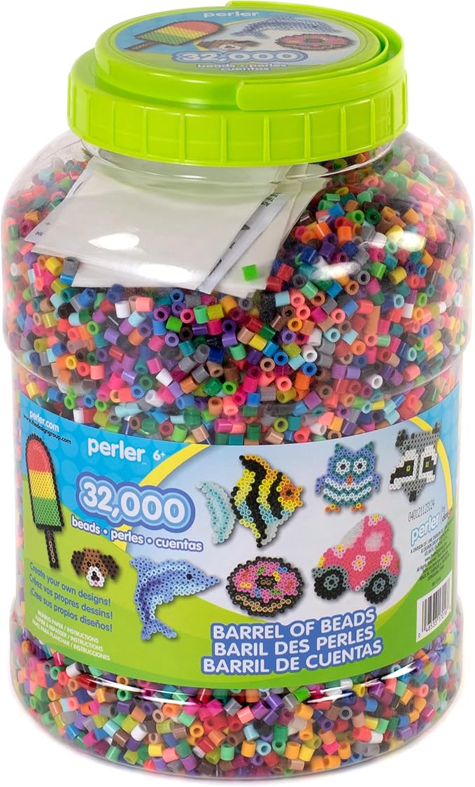 Perler Fuse Bead Craft Kit with Ironing Paper, Storage Container, and Instructions, Multicolor 32002 Piece, Small