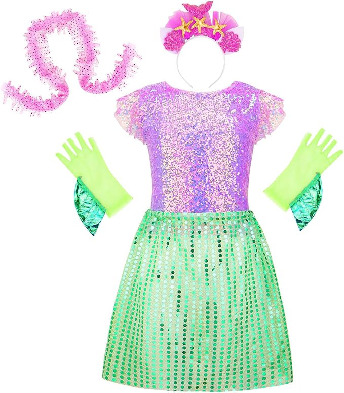 Princess Dress Up Clothes for Little Girl Role Play Costume Gift Set Princess Dress Up Toys for Toddler Girls