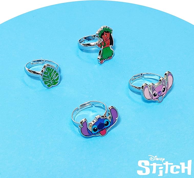 LUV HER Kids Jewelry: 4-Piece Adjustable Rings for Girls, Ring Sets with metal charm Fashion Girls Jewelry Ages 4+