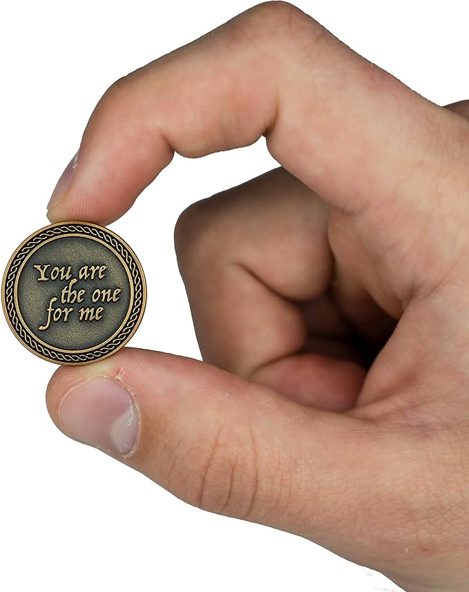 Romantic Love Expression Antique Gold Plated Pocket Coin for Date Night, You are The One for Me, I Need You by My Side, Love Gift for Men & Women, from Him or Her