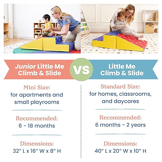 ECR4Kids SoftZone Junior Little Me Climb and Slide, Beginner Climber, Assorted, 2-Piece