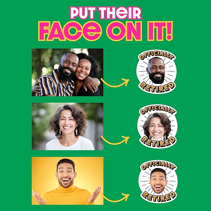 Big Dot of Happiness Custom Photo Happy Retirement - Retirement Party Favors - Fun Face Temporary Tattoos - Set of 12