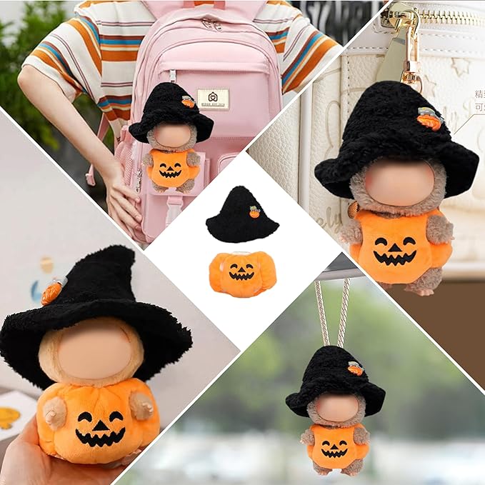 2025 New Halloween Doll Clothes, 2-Piece Clothes Outfit for Doll, Hat and Halloween Pumpkin Clothes Stylish Outfit for Spooky Costume Girls Boys Collectors (Pumpkin)