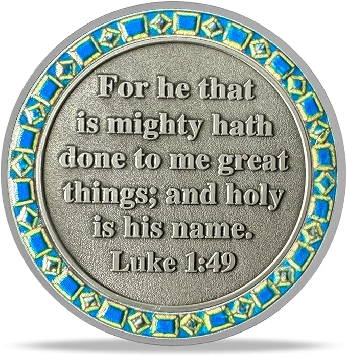 Annunciation Angel Religious Coin - Inspirational Angel and Virgin Mary Medallions with Biblical Verse - Ideal Religious and Spiritual Gifts for Men & Women Celebrating Faith and Devotion