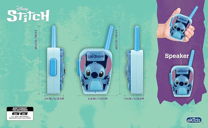 eKids Stitch Walkie Talkies for Kids, Indoor and Outdoor Toys Designed for Fans of Stitch Toys