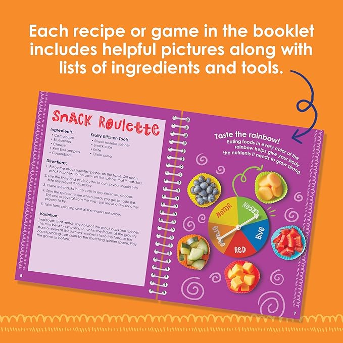 MindWare Best You Krafty Kitchen Snacks Kit – Real Cooking Set for Kids Ages 5 & Up - Includes Kid Friendly Kitchen Tools, Games and Recipes - Ideal for Healthy Snacking and Food Exploration