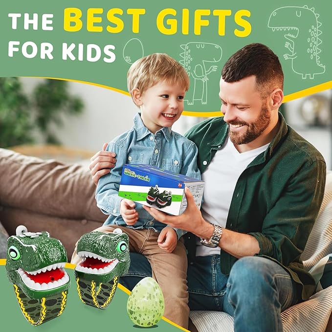 Dinosaur Walkie Talkies for Kids 2 Pack Camping Gear T-Rex Outdoor Toys for Boys Age 3-12 Year Old 3 Channel Walkie Talkies Birthday Gifts Easter Christmas Stocking Stuffers