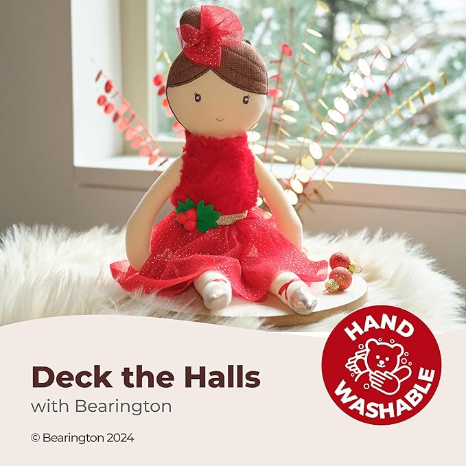 Bearington Evie Christmas Ballerina, 16.5 Inch Ballerina Doll, Ideal Christmas Doll Gift for Toddlers, Kids & Teens, for Ages 3-14