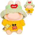 3-Piece Doll Clothes Designer – Kawaii Knit Sweater Set for 17cm Doll, Cute Doll Outfit with Accessories for Dress-Up or Display - Yellow (No Doll)