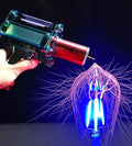 2025 Tesla Coil Handheld Gun,Plasma Coil Desktop Toy Science Education kit Mode Touchable Artificial Lightning Spark Gap Arc Generator Teaching Experiment Tool Teen boy Gifts(Portable Mode of Charger)