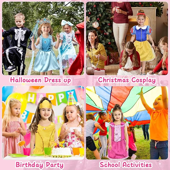 Princess Dress Costume for Girls 3-6 Toddler Princess Dress Up Clothes for Little Girl Halloween Birthday Party Gift