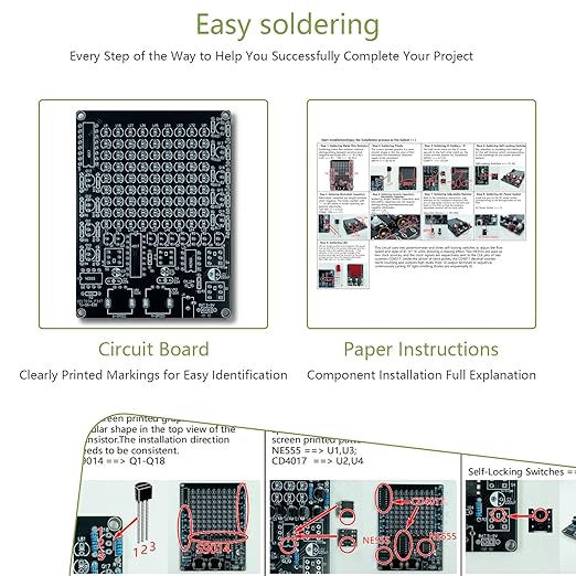 YYSOLDER 2pcs Soldering Practice kit led Soldering kit DIY Electronic Kits Electronic kit Adult STEM Teaching and Learning Education