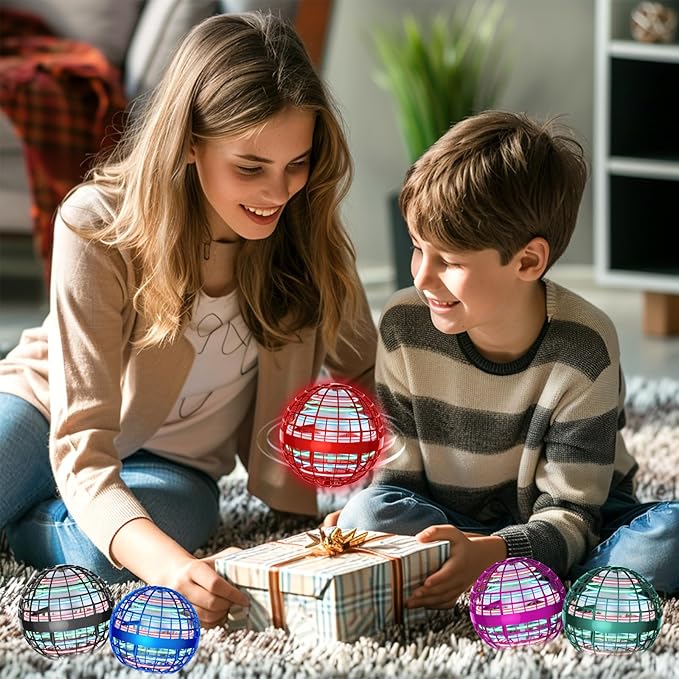 2025 Flying Orb Ball - AI Cool Novelty Gift Galaxy Boomerang Hand Drone Magic Floating Orbit Hover Mini Outdoor Fidget Toy for Boys Girls Teens Kids, Red