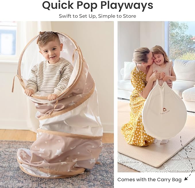 Tiny Land Tunnel Toys for Toddlers, 69" x 18" Baby Tunnel Crawl Indoor, Play Tunnel for Kids to Crawl Through, Pop Up Dog Tunnel, Baby Outdoor Toys