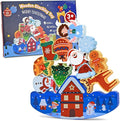Vileafy Christmas Toys for Toddlers and Kids Gifts, Xmas Wooden Stacking Toys -12 Play Figure Playsets -Santa Claus, Snowman, Reindeer & Gingerbread Man for Stocking Stuffers