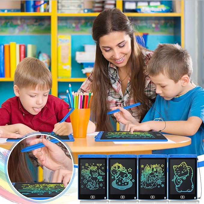 Zhehao 20 Pack LCD Writing Board for Kids, 8.5 Inches Doodle Reusable Screen Drawing Pad Erasable Painting Pads Educational Toy for 3-8 Years(Blue)