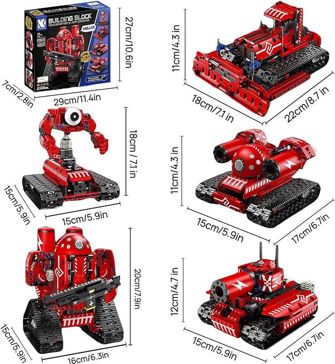 STEM Robot Kit for Kids Age 8-10 - 5in1 Building Toys with Remote & APP Control, Programmable Science Kits for Boys Age 8-13, Creative Engineering Toys for Hands-on Learning (495 Pieces)