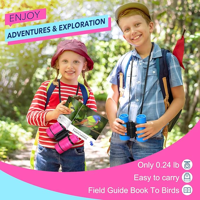 Toys for 3-7 Year Old Girls: LET'S GO! Binoculars for Kids Bird Watching|Camping 4 5 6 7 8 Year Old Girl Boy Christmas Halloween Birthday Gifts Outdoor Toy for Kid Ages 4-6 Toddler Gift Stuffers