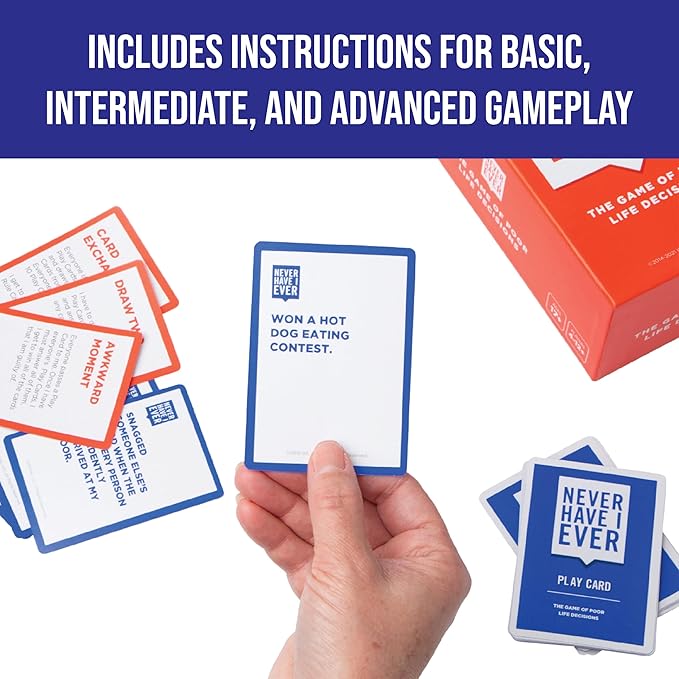 Never Have I Ever | The Kinda Dirty Classic Edition Adult Party Game of Poor Life Decisions for Interactive Game Night | Funny Outgoing Interactive Adult Icebreaker for Groups | Ages 17+ Rated