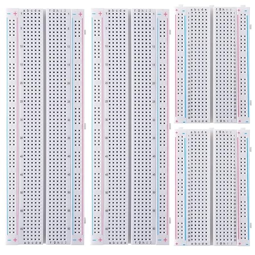 Breadboard Jumper Wires Kit 2Pcs 830 Breadboards +2PCS 400 Breadboards +130pcs Flexible Breadboard Jumper Wire +280pcs Jumper Cable+1pcs Tweezer for Arduino Raspberry Pi
