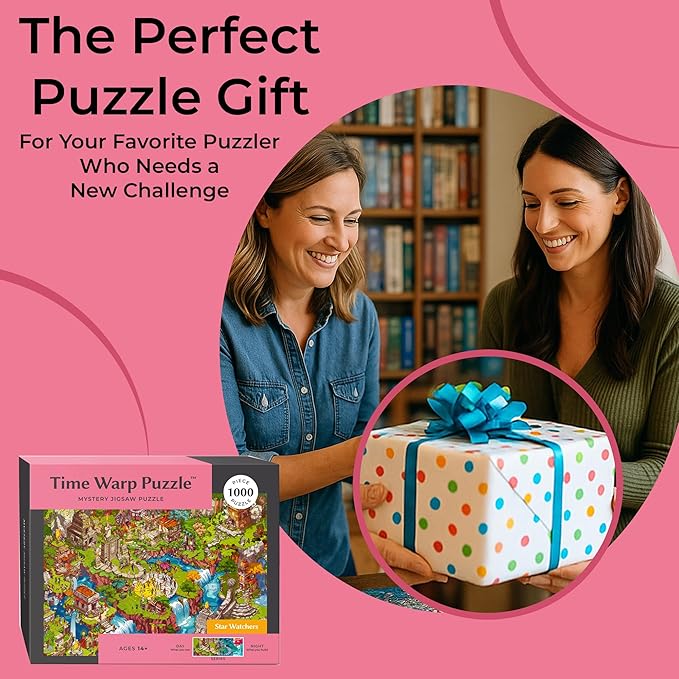 Time Warp Puzzle Mystery Jigsaw Puzzle 1000 Pieces for Adults Day Night Series - A Challenging, Difficult, Picture Changing Puzzle to Solve 26.625 x 19.25 in (Starwatchers)