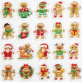 20 PCS Christmas Thick Gel Clings Gingerbread Man Window Decorations Xmas Window Clings Decals Yule Party Decor for Kids Toddlers Home Airplane Festive Season Holiday Party Home Classroom Nursery
