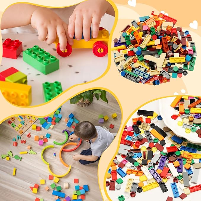 PATIKIL 555 Pcs Flat Blocks Bulk, 1x2 Square Brown Classic Tiles Smooth Surface Mini Building Blocks Accessories Compatible Bricks Kits for Building Floor Walls Mosaic Pixel Arts