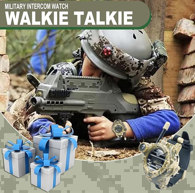 Rechargeable Walkie Talkie for Kids Two-Way Radio Walky Talky with Flashlight Children Outdoor Game Interphone Toy Game and Gifts for Boy and Girl Age 4 to 12