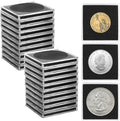40 Pcs 20-40mm Acrylic Coin Collection Cases with Sponges, Adjustable Coin Holders, Silver Dollar Protection Cases for Collectors, Coin Collection Supplies(20/25/30/35/40mm)