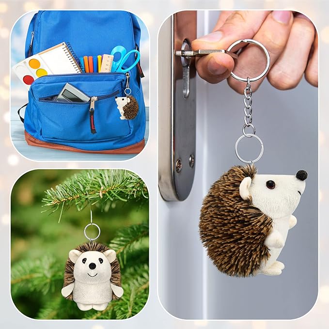 Zubebe Mini Hedgehog Toy Bulk Halloween School Gifts Plush Operation Christmas Stuffed Animal 4 Inch Small Party Favor Decoration DIY Keychain Kid Children Classroom for Baby Shower Birthday(36 Pcs)