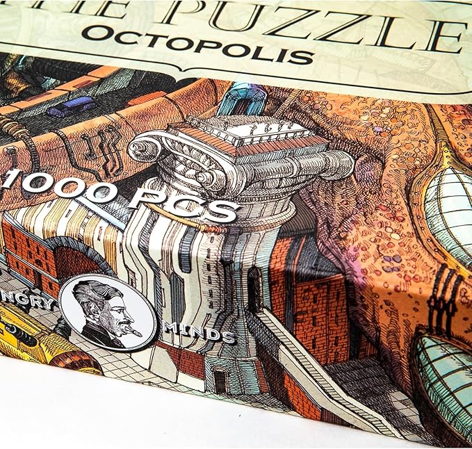HUNGRY MINDS Octopolis 1000 Piece Jigsaw Puzzle for Adults - Challenging and Difficult Puzzle with Stunning Octopus Theme - Perfect for Expert Puzzle Enthusiasts - Brain-Teasing Gift