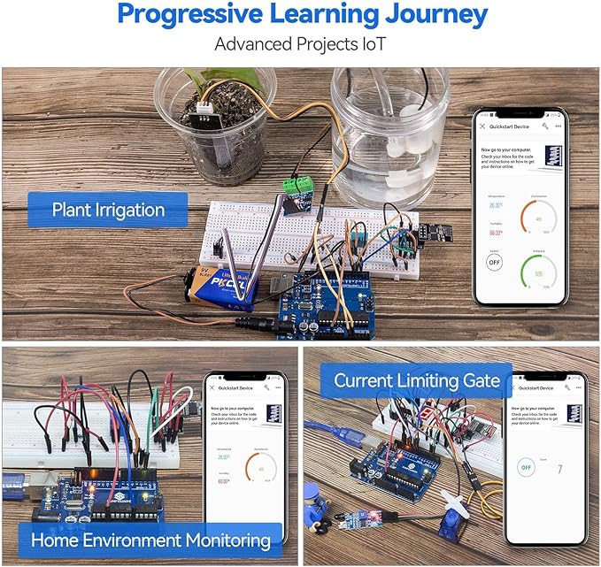 SunFounder Ultimate Starter Kit Compatible with Arduino UNO IDE Scratch, 3 in 1 IoT/Smart Car/Basic Kit with Online Tutorials, Video Courses, 192 Items, 87 Projects, Suitable for Age 8+ Beginners