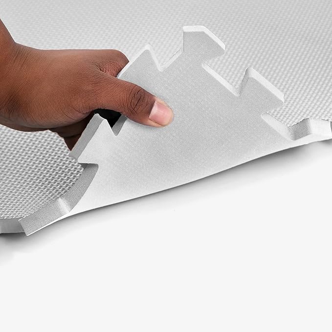 FlooringInc's 1/2" Soft Non-Toxic Baby Play Mat, Toddler Playmat, Colorful Puzzle PlayMat, Floor Mats for Kids & Babies, EVA Foam Interlocking Tiles for Nursery & Playroom | White, 50 Tiles, 200 Sq/Ft