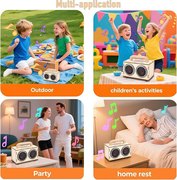 DIY Bluetooth Speaker Kit, STEM Projects for Kids & Adults Age 8-12, Build Portable Speaker with LED Light, Science Experiment Electronics Set, Birthday Gifts for Boys & Girls
