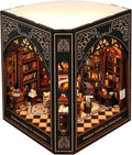 Book Nook Kit,Type-C Charging Dollhouse for Bookshelf, Desk, Shelf, and Nightstand Decor, Perfect for Home Decor and Gifts (Classical Library)