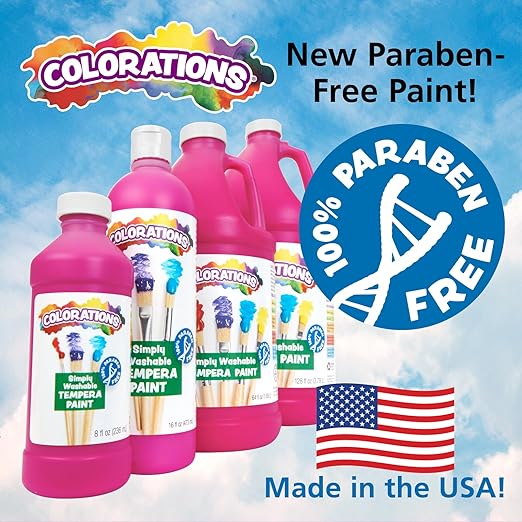 Colorations Paraben-Free Simply Washable Tempera Paint for Kids - 1/2 Gallon Value Size, Vibrant Red. Non-Toxic and Made in The United States
