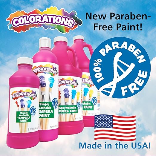 Colorations Paraben-Free Simply Washable Tempera Paint for Kids - 1/2 Gallon Value Size, Vibrant Blue. Non-Toxic and Made in The USA