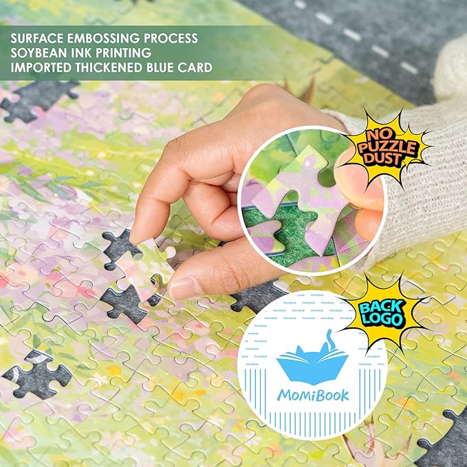 MOMIBOOK 1000 Piece Puzzle for Adults Jigsaw Puzzles of Spring Secret Realm, Twinkle Laminate Painting Image Difficult Challenging Impossible Puzzle Unique Funny Party Christmas Birthday Gifts