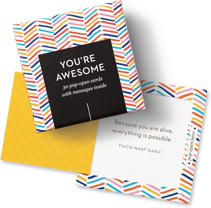 Compendium ThoughtFulls Pop-Open Cards — 2-Pack of You're Awesome, You Matter — 60 Pop-Open Cards, Each with a Different Message Inside