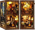Book Nook Kit - DIY Miniature House Dollhouse 3D Puzzles for Adults and Teens - Gifts for Family and Friends Bookshelf Decor Tiny House Model Build with LED Light (BV02-015)