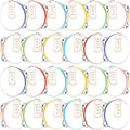 24 Set Tambourine for Adults Wooden Hand Held Drum with Metal Jingles, Gift Tags, White I Love You Printed Ribbon Percussion Gift Musical Instrument for Church Wedding Party (Colorful,6 Inch)