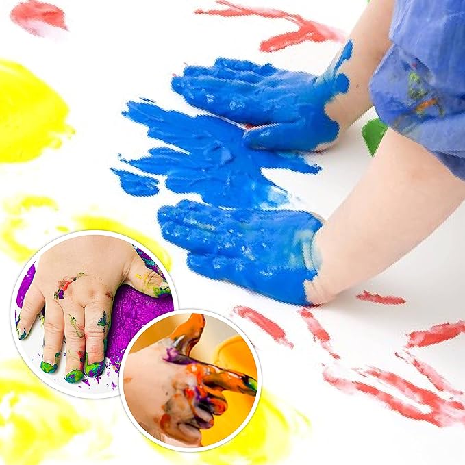 Kids Washable Finger Paint for Toddlers Art Supplies Gift for Baby Hand Painting DIY Crafts, Non Toxic, 10 Colors, 36ml/Tube