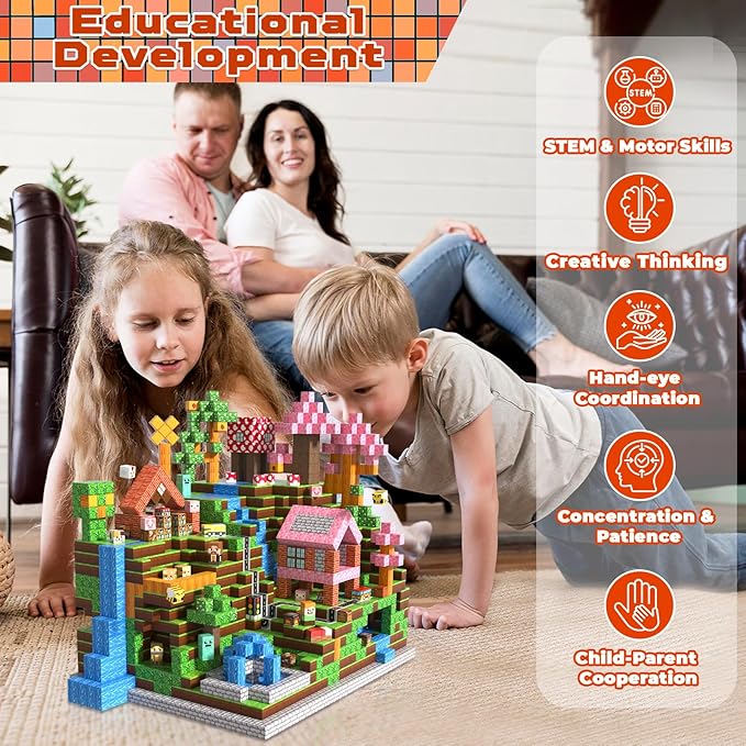 Magnetic Blocks - 300PCS Magnetic Building Blocks Road Forest Magnetic Cubes - Sensory Toys for Montessori Toddler Birthday Gifts -STEM Construction Toys for Kids Ages 3+ for Boy & Girl