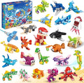 24 Party Favors Kids Building Blocks Dinosaur, Sea Animals Pool Party Favors Building Set for Birthday, Classroom Prizes,Goodies Bag Filling, Gift for Boys and Girls Ages 6-12