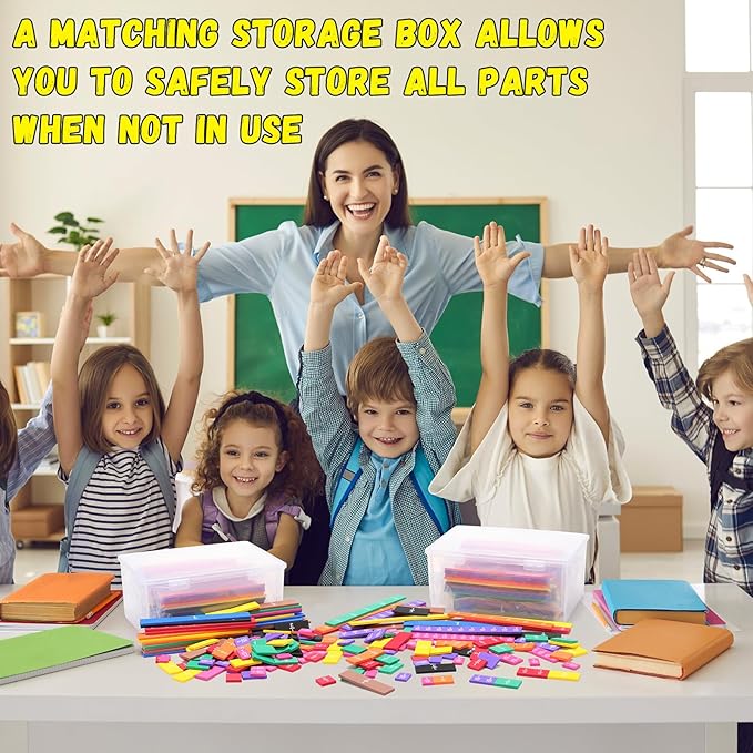 15 Sets Fraction Tiles Fraction Manipulatives for Preschool Elementary School Educational Math Learning Manipulatives for Teacher Bulk with Storage Box